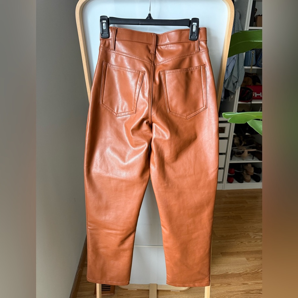 Abercrombie & Fitch Women's Brown Leather ultra high rise - Picture 4 of 4